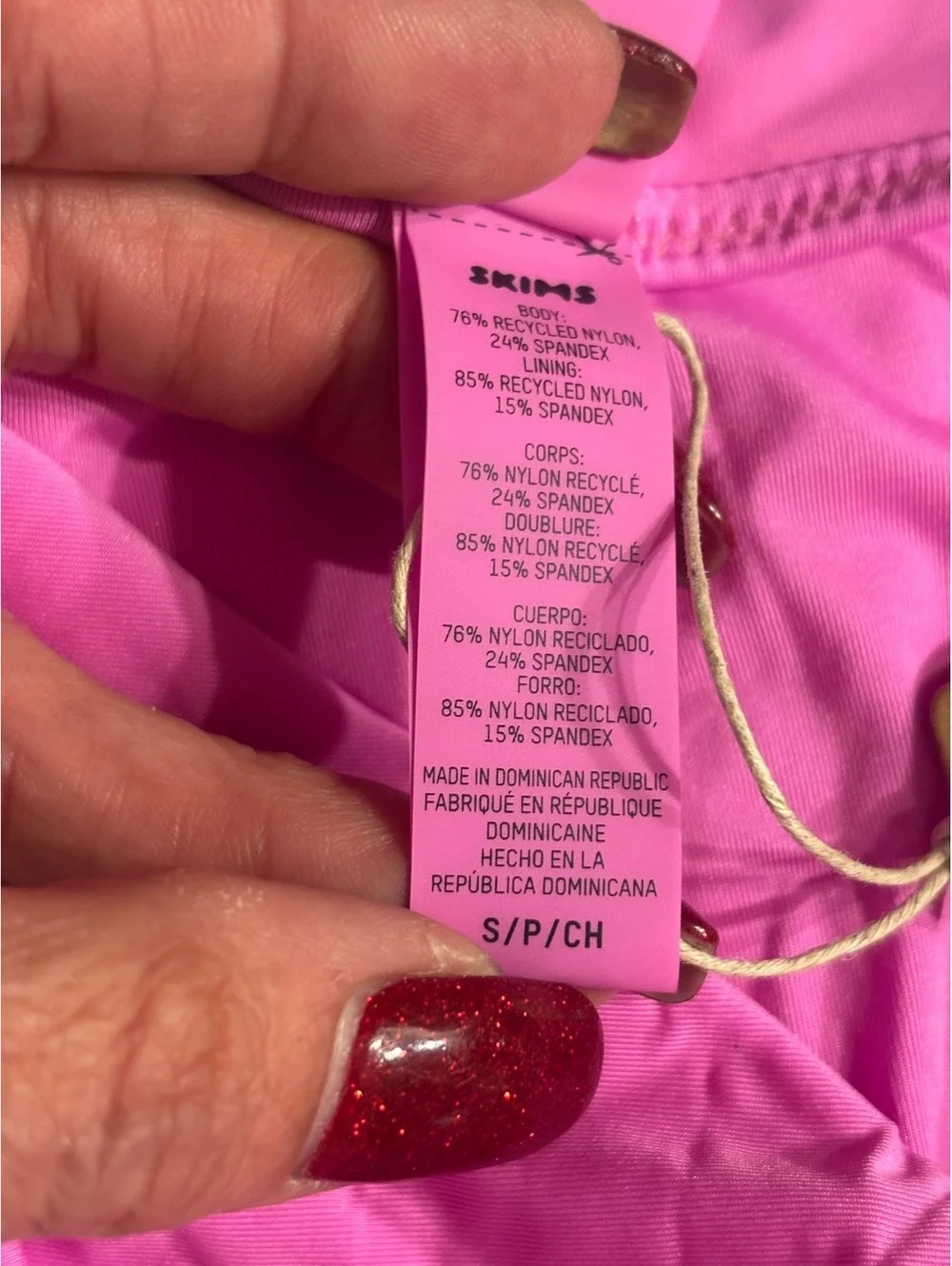 SKIMS Recycled Swim Hipster Bikini Bottoms S Neon Orchid Pink NWT